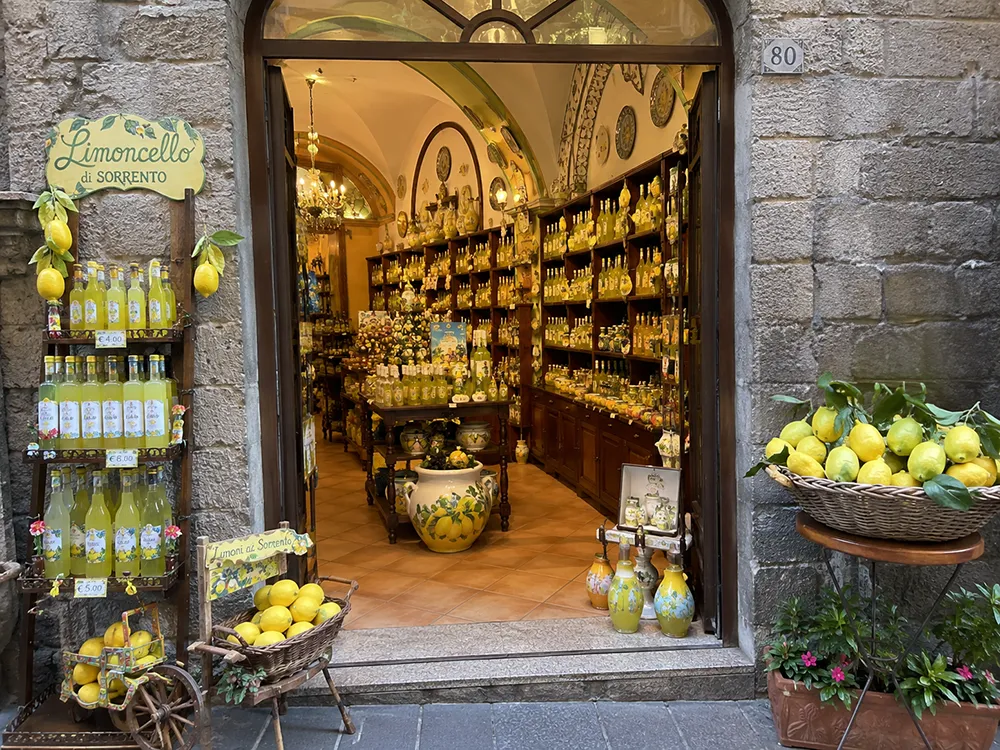 Traditional limoncello factory in Sorrento’s historic centre.
